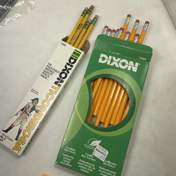 Vintage Wood Pencil No. 2 Lot Unsharpened Academic Dixon HB And Ticonderoga Soft - Picture 4 of 15